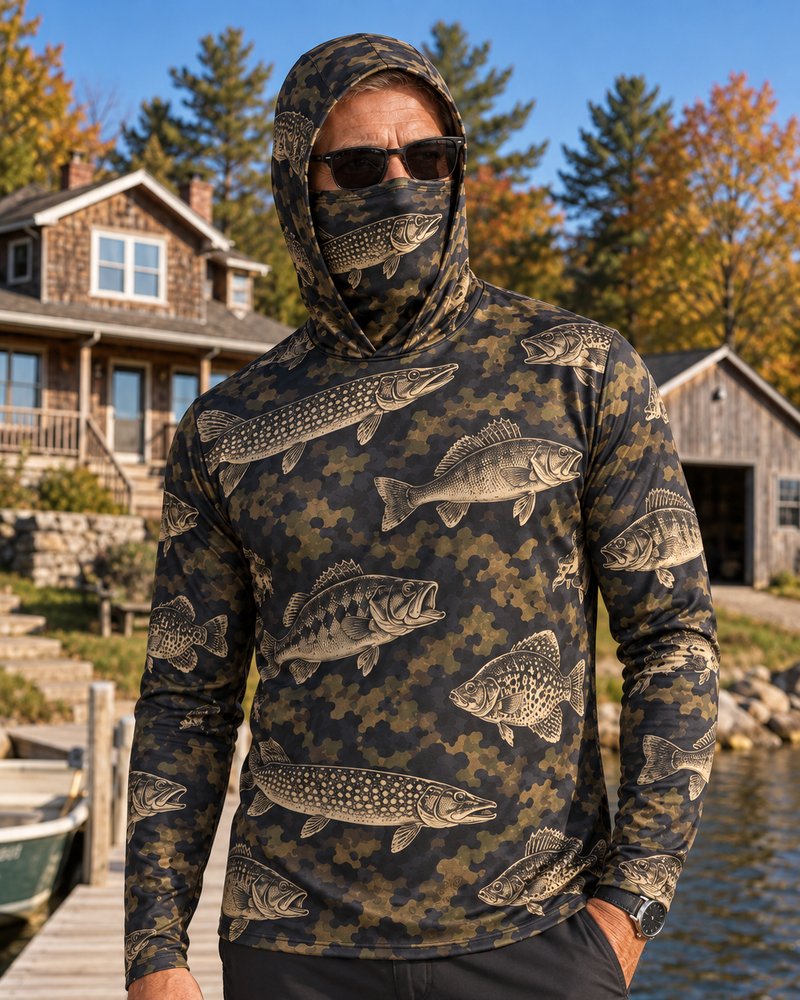 Backwater Camo gaiter hoodie — angle-m10
