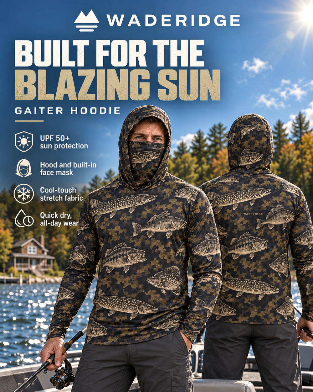 Backwater Camo gaiter hoodie — poster