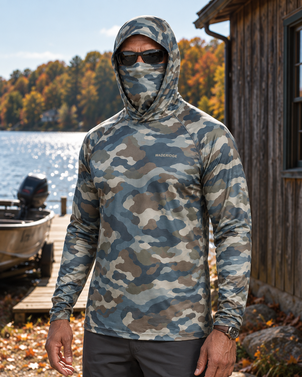 Wade Camo gaiter hoodie