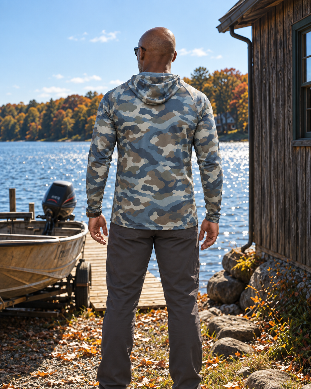 Wade Camo gaiter hoodie