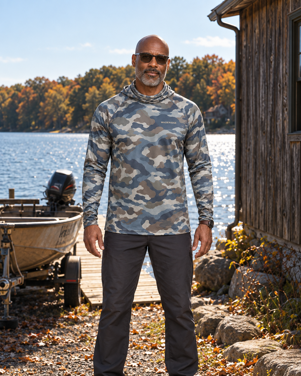 Wade Camo gaiter hoodie