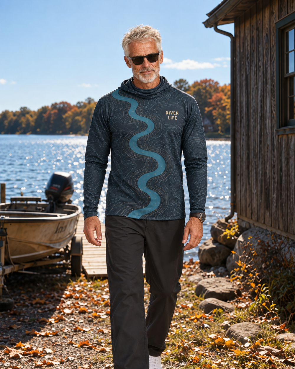 River Life gaiter hoodie