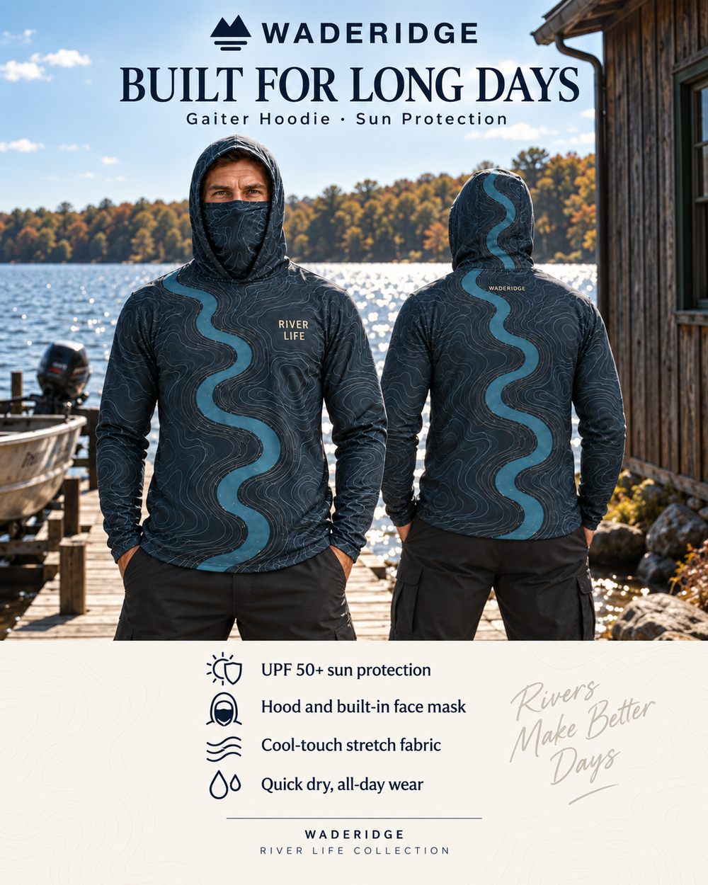 River Life gaiter hoodie