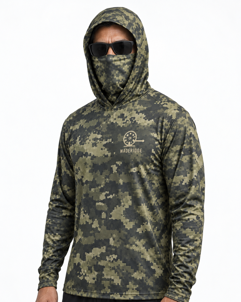Technical Camo gaiter hoodie