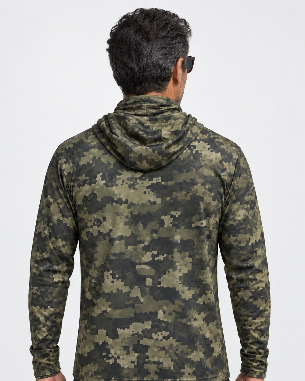 Technical Camo gaiter hoodie
