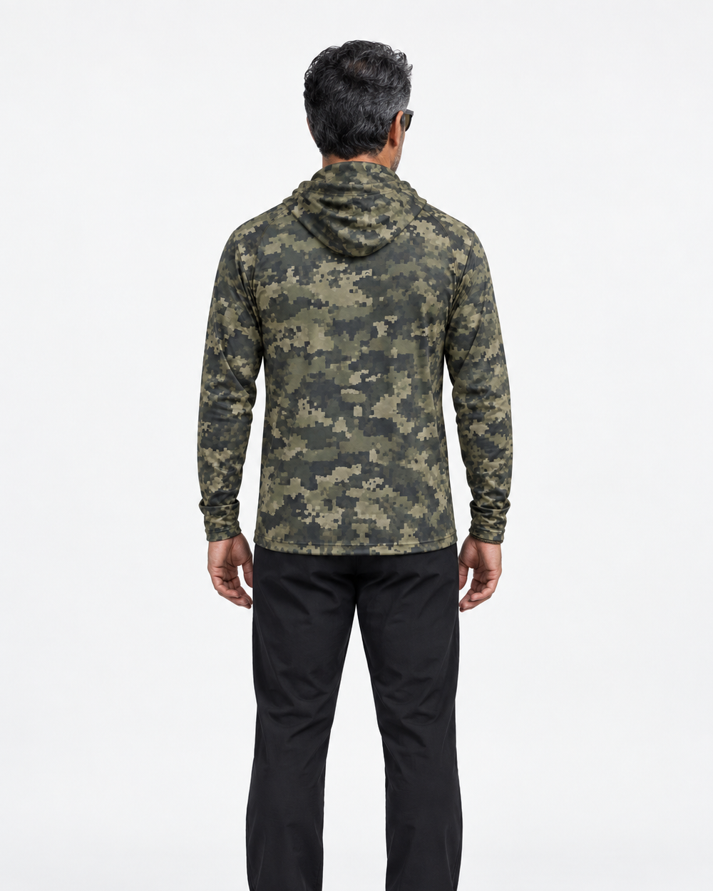 Technical Camo gaiter hoodie