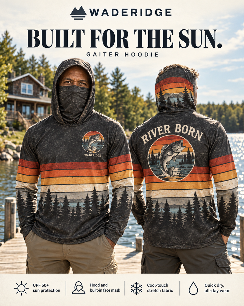 River Born gaiter hoodie