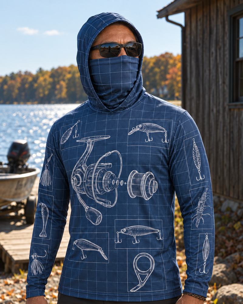 Tackle Schematic gaiter hoodie