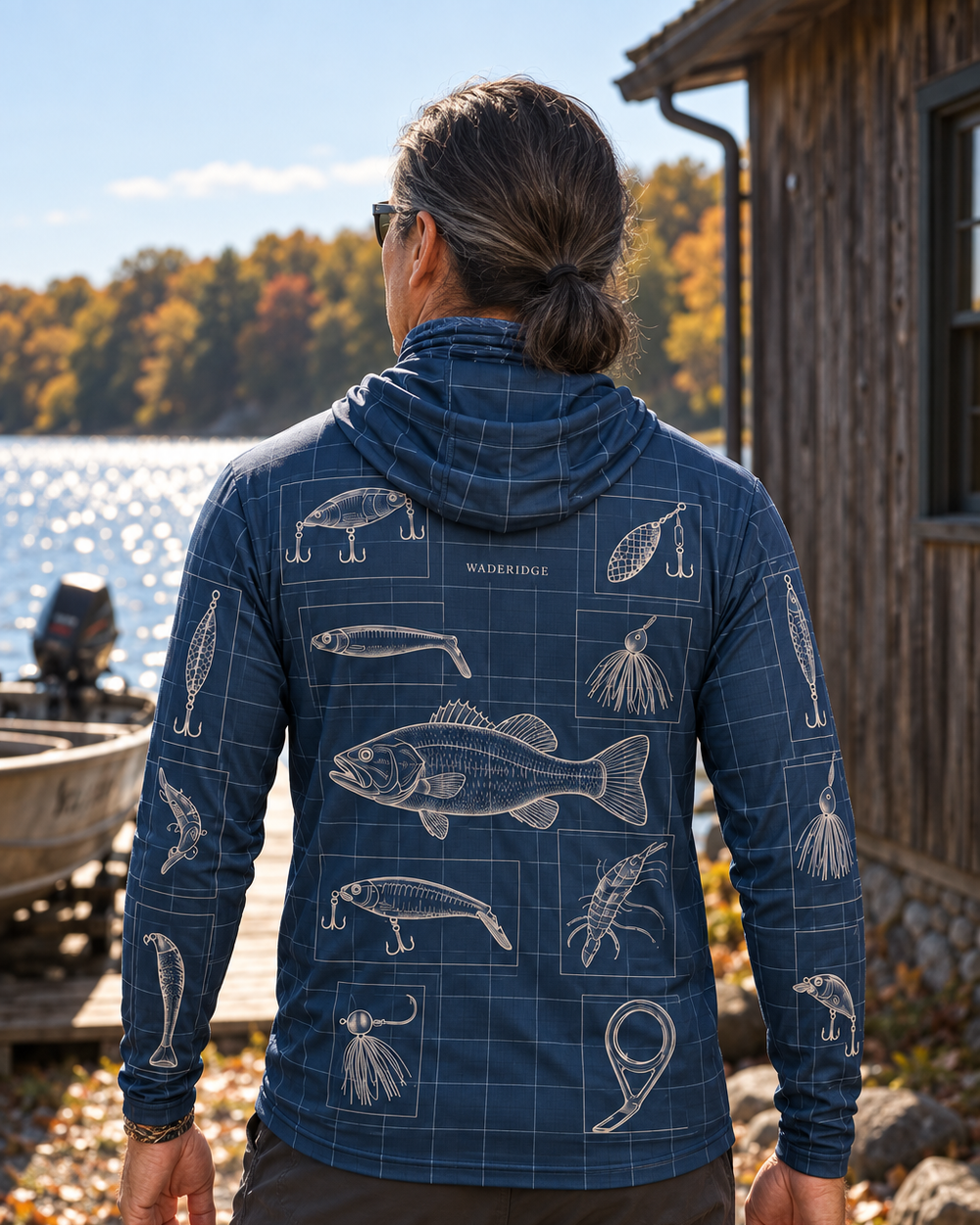 Tackle Schematic gaiter hoodie