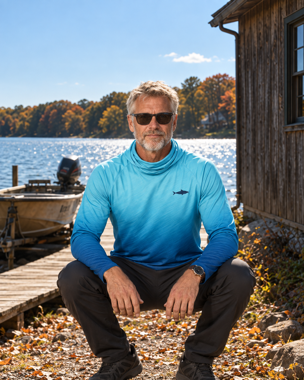 Aqua Current gaiter hoodie