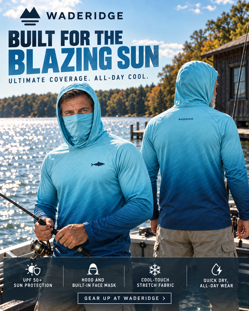 Aqua Current gaiter hoodie