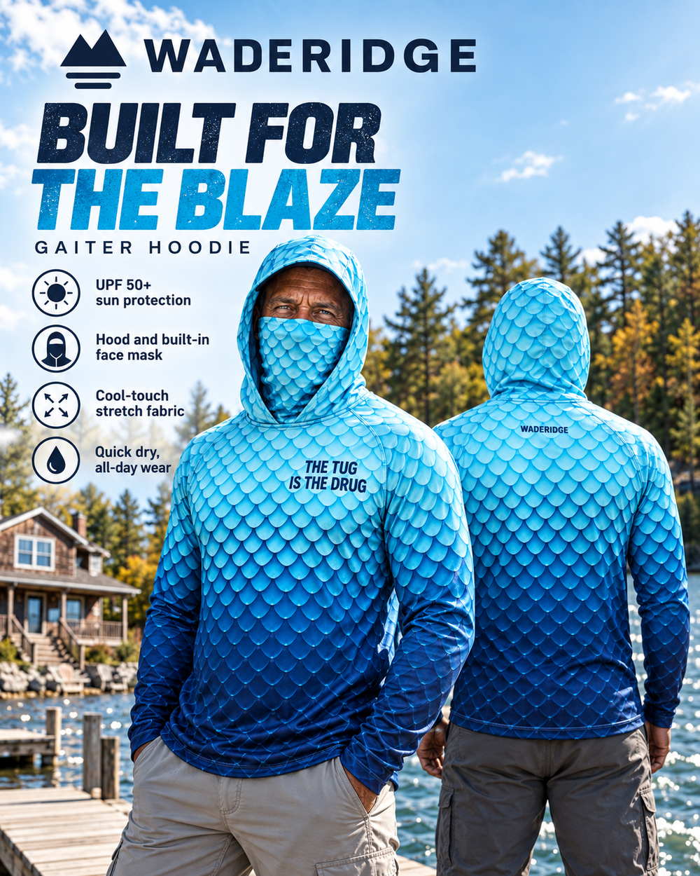 Scale Fade gaiter hoodie