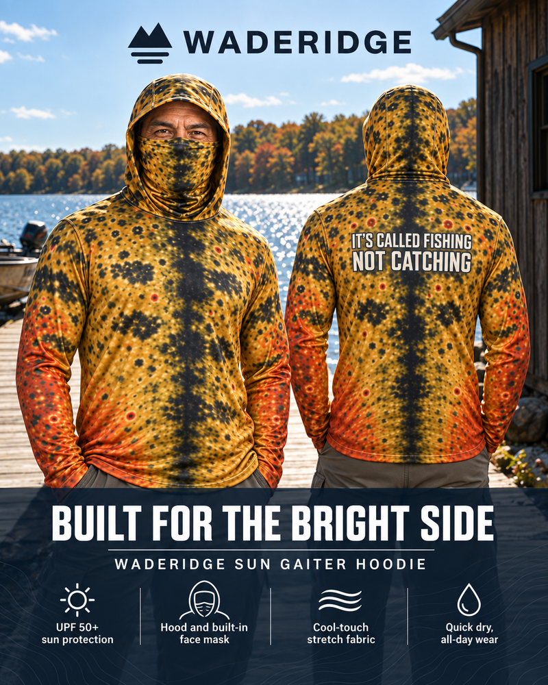 Brown Trout Gold gaiter hoodie