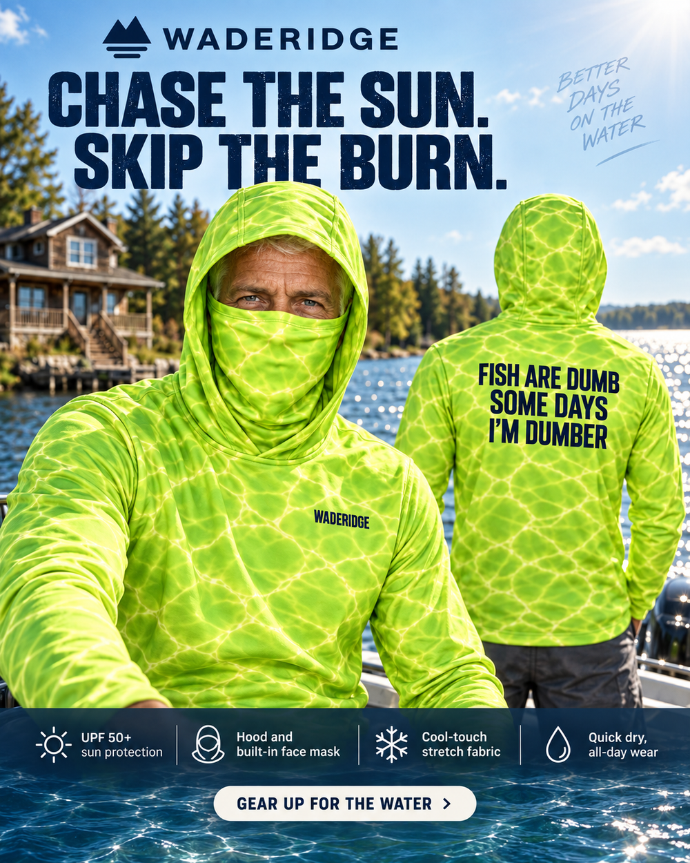 Neon Shallows gaiter hoodie