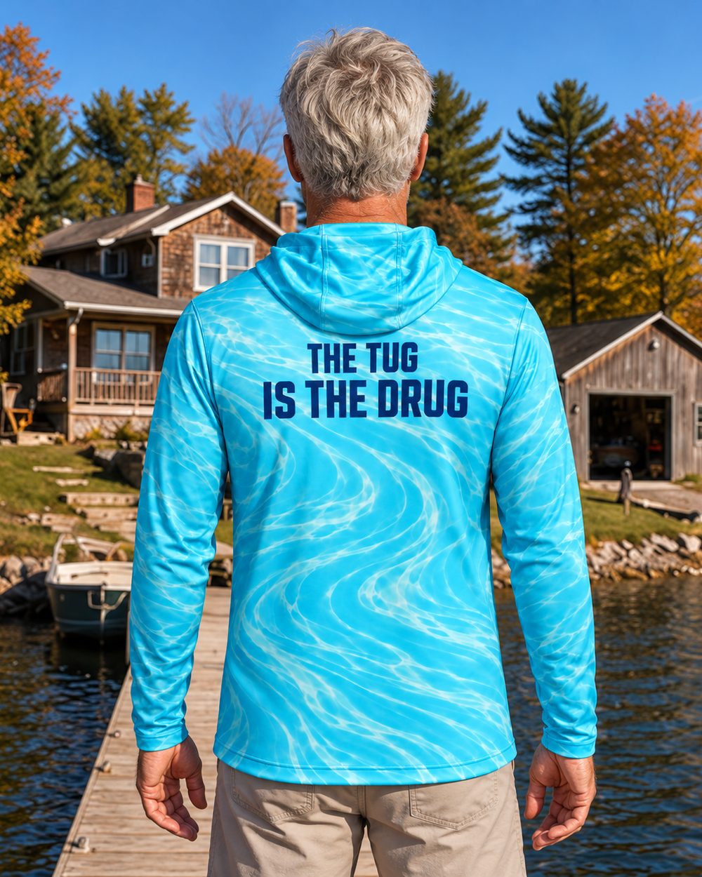 Turquoise Current gaiter hoodie