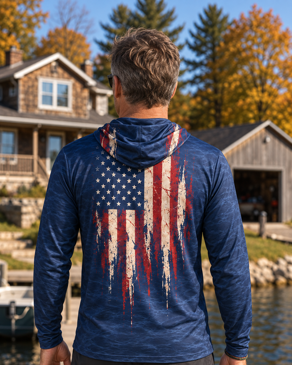 Old Glory Angler gaiter hoodie