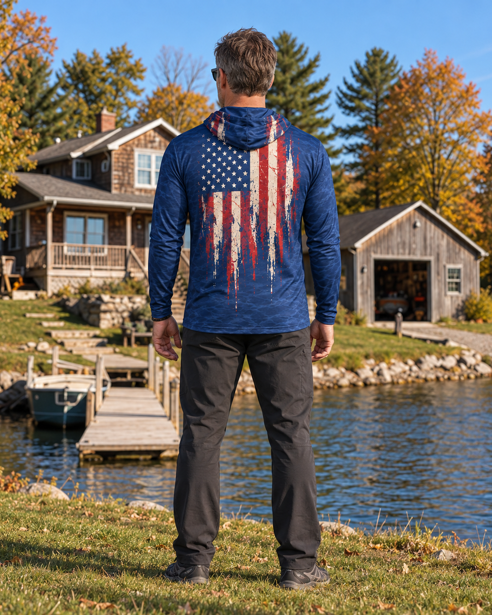 Old Glory Angler gaiter hoodie