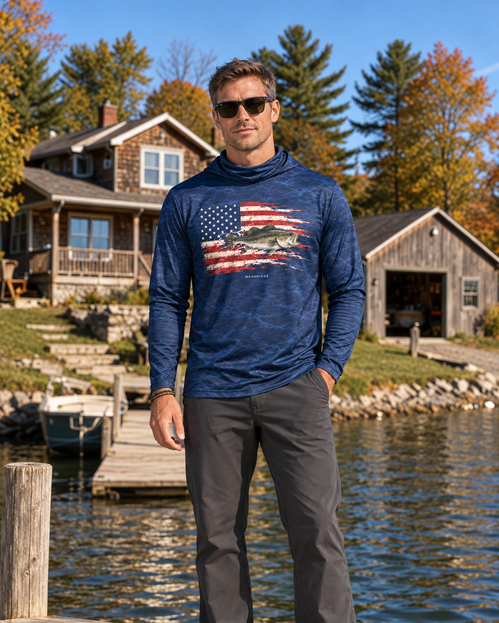 Old Glory Angler gaiter hoodie