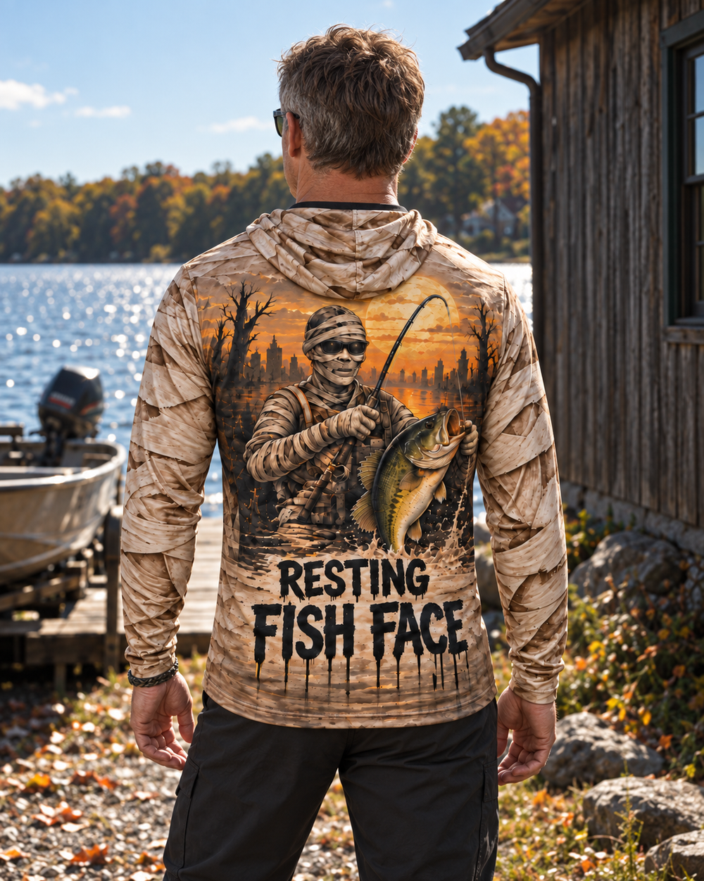 Resting Fish Face gaiter hoodie