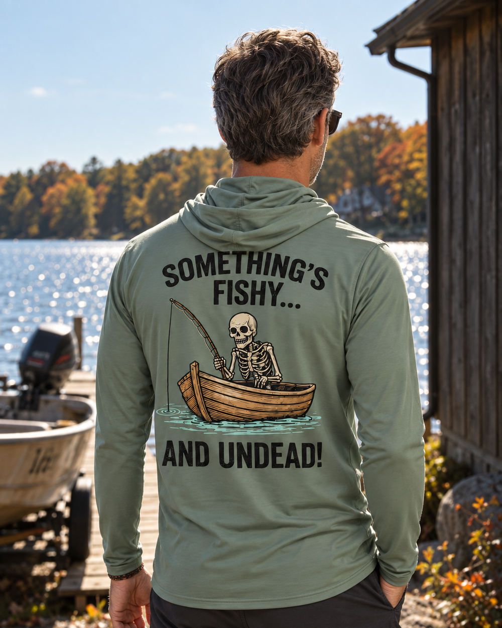 Something's Fishy and Undead gaiter hoodie
