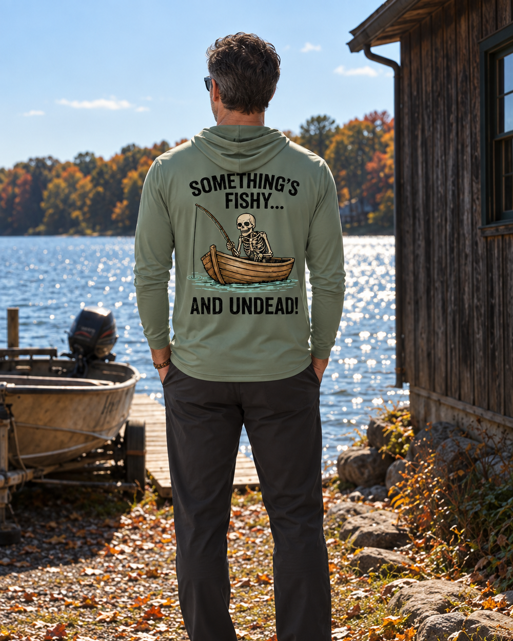 Something's Fishy and Undead gaiter hoodie