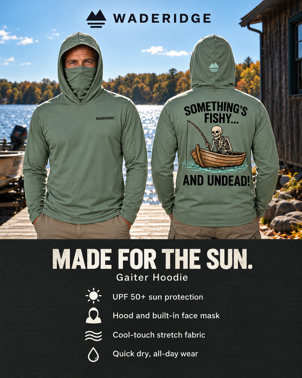 Something's Fishy and Undead gaiter hoodie