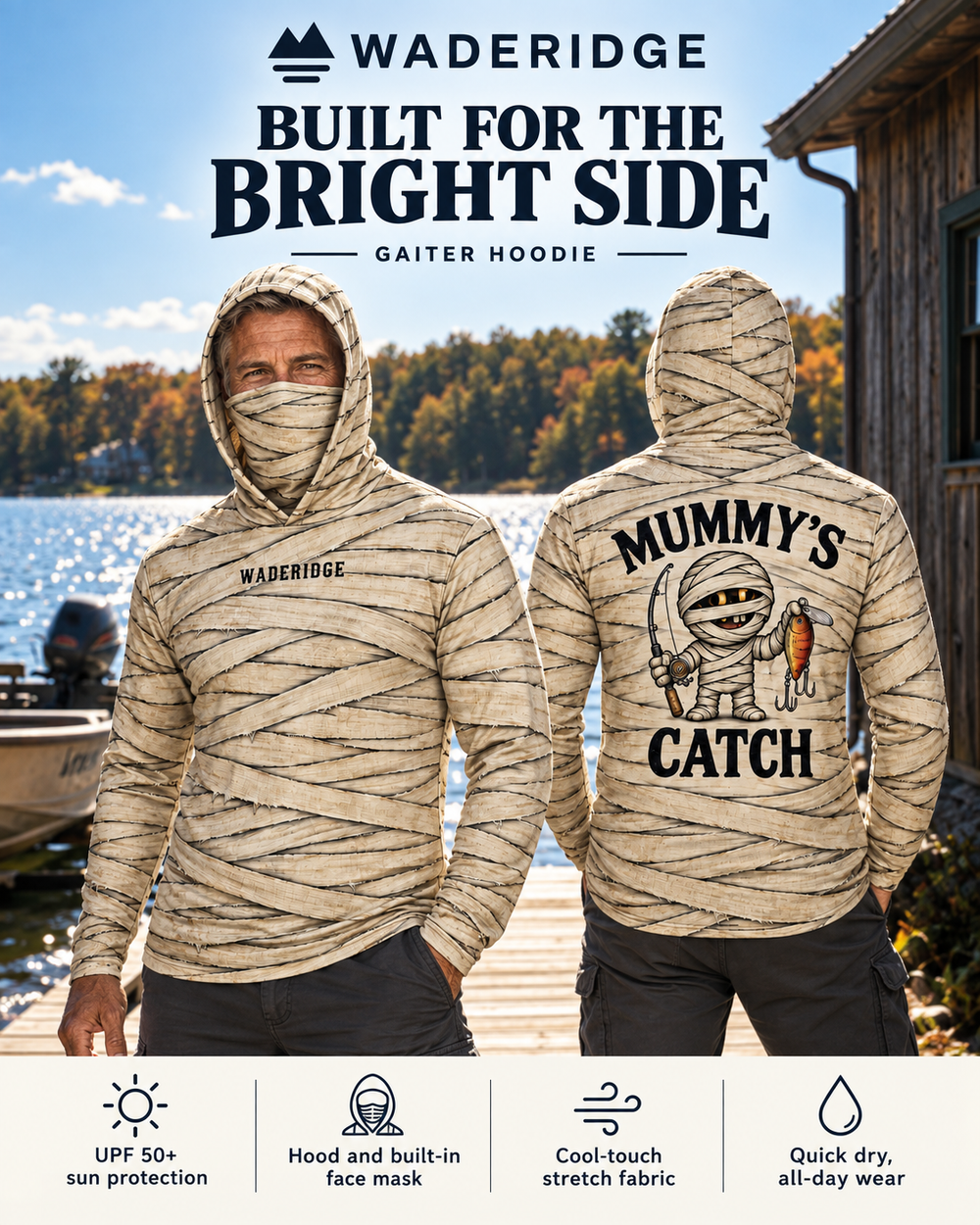 Mummy's Catch gaiter hoodie
