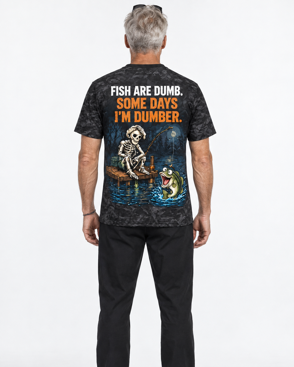 Fish Are Dumb Skeleton performance tee
