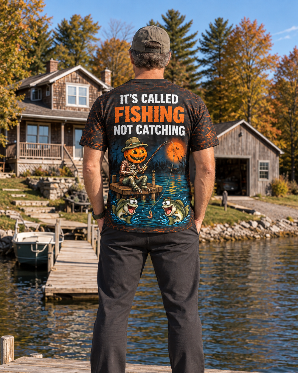 Fishing Not Catching Pumpkin performance tee