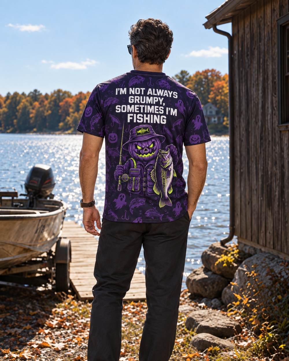Grumpy Pumpkin Angler performance tee