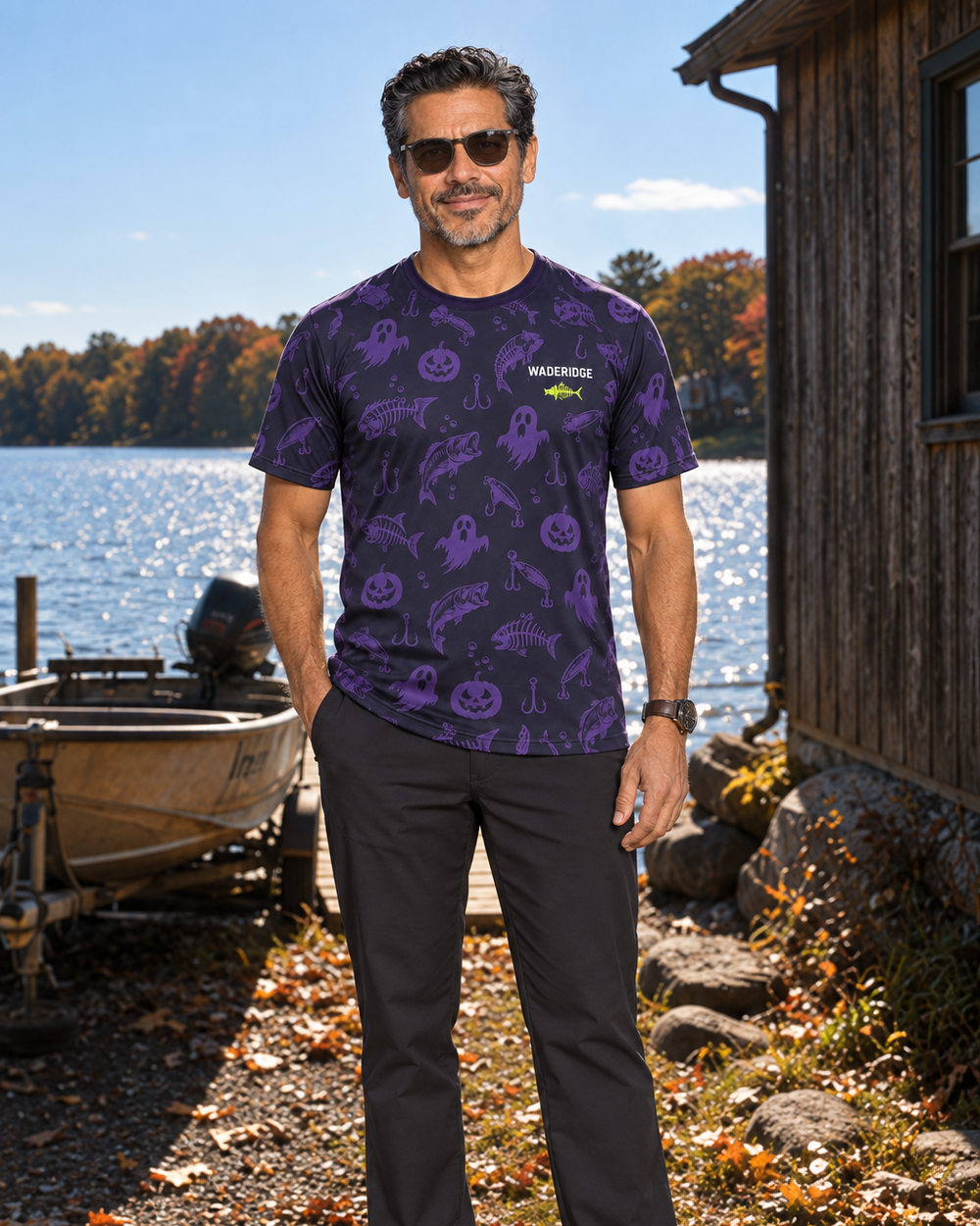 Grumpy Pumpkin Angler performance tee