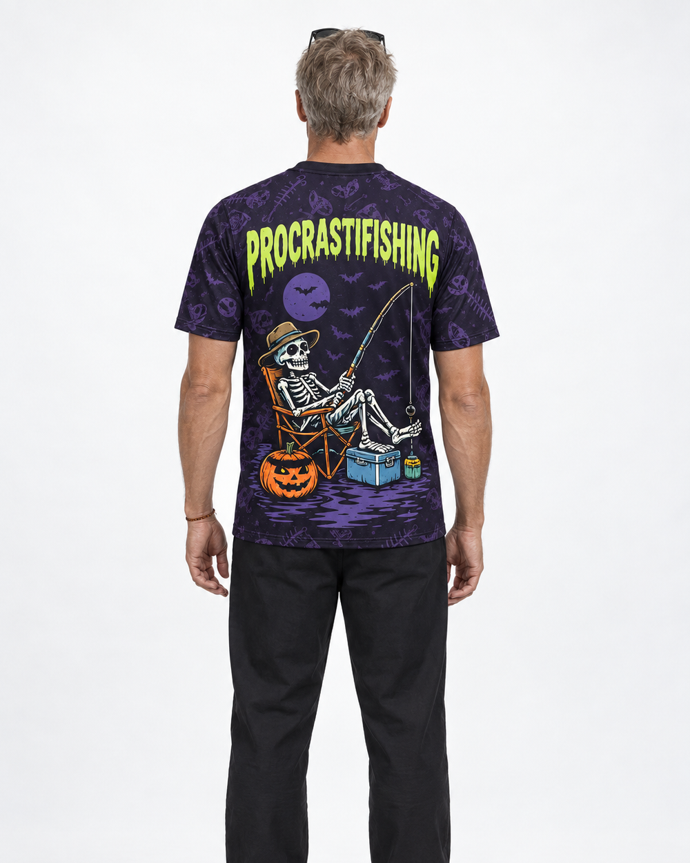 Procrastifishing Skeleton performance tee