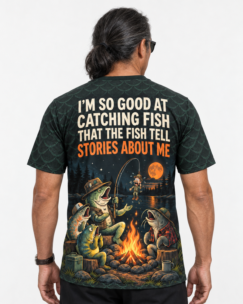 Fish Tell Stories performance tee