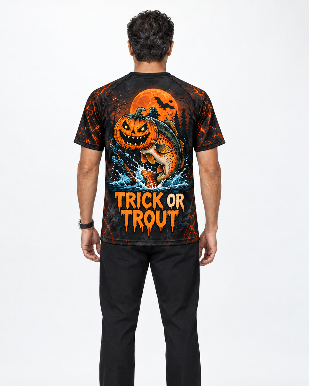 Trick or Trout Pumpkin performance tee