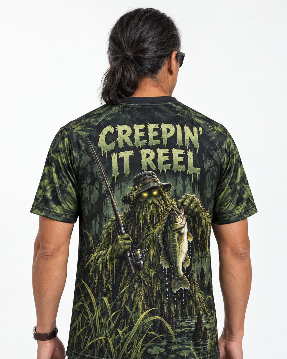 Creepin' It Reel Swamp performance tee