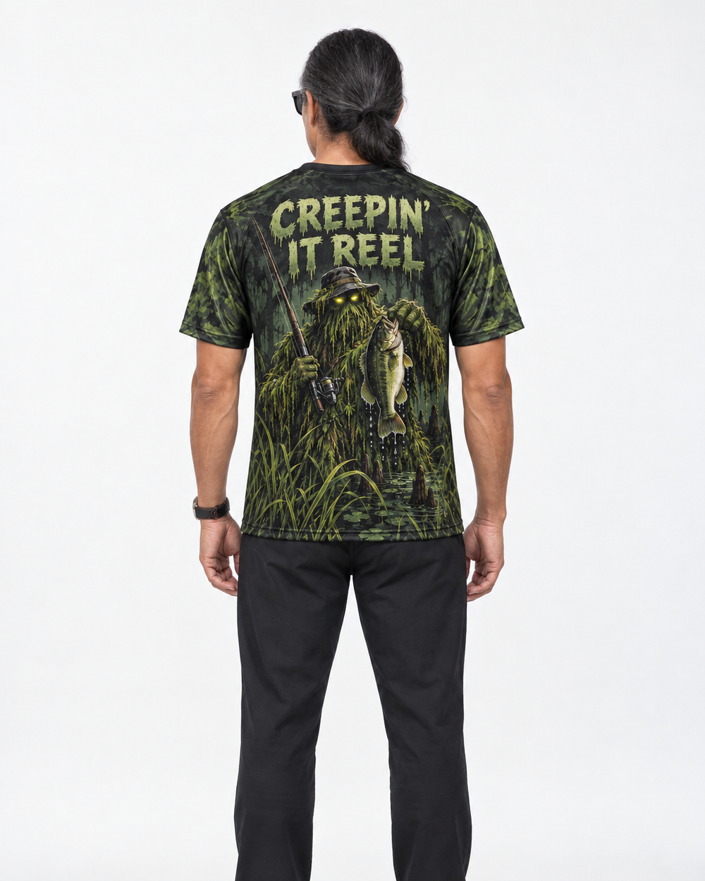Creepin' It Reel Swamp performance tee