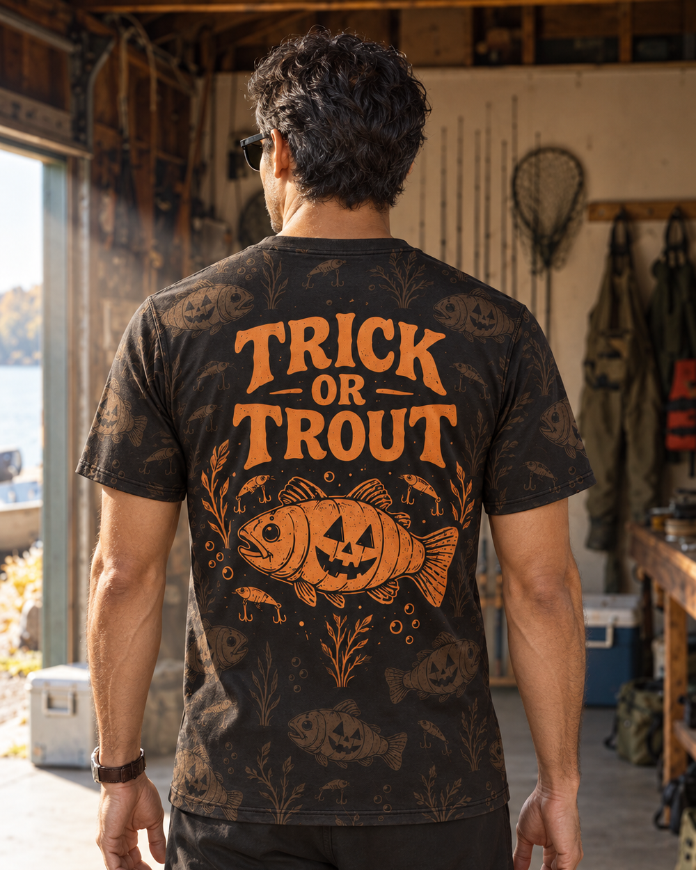 Trick or Trout Icon performance tee