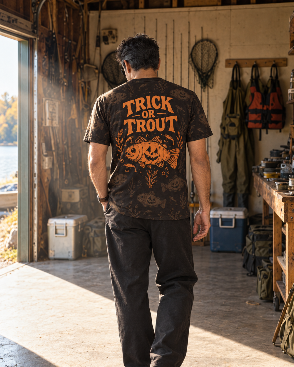 Trick or Trout Icon performance tee