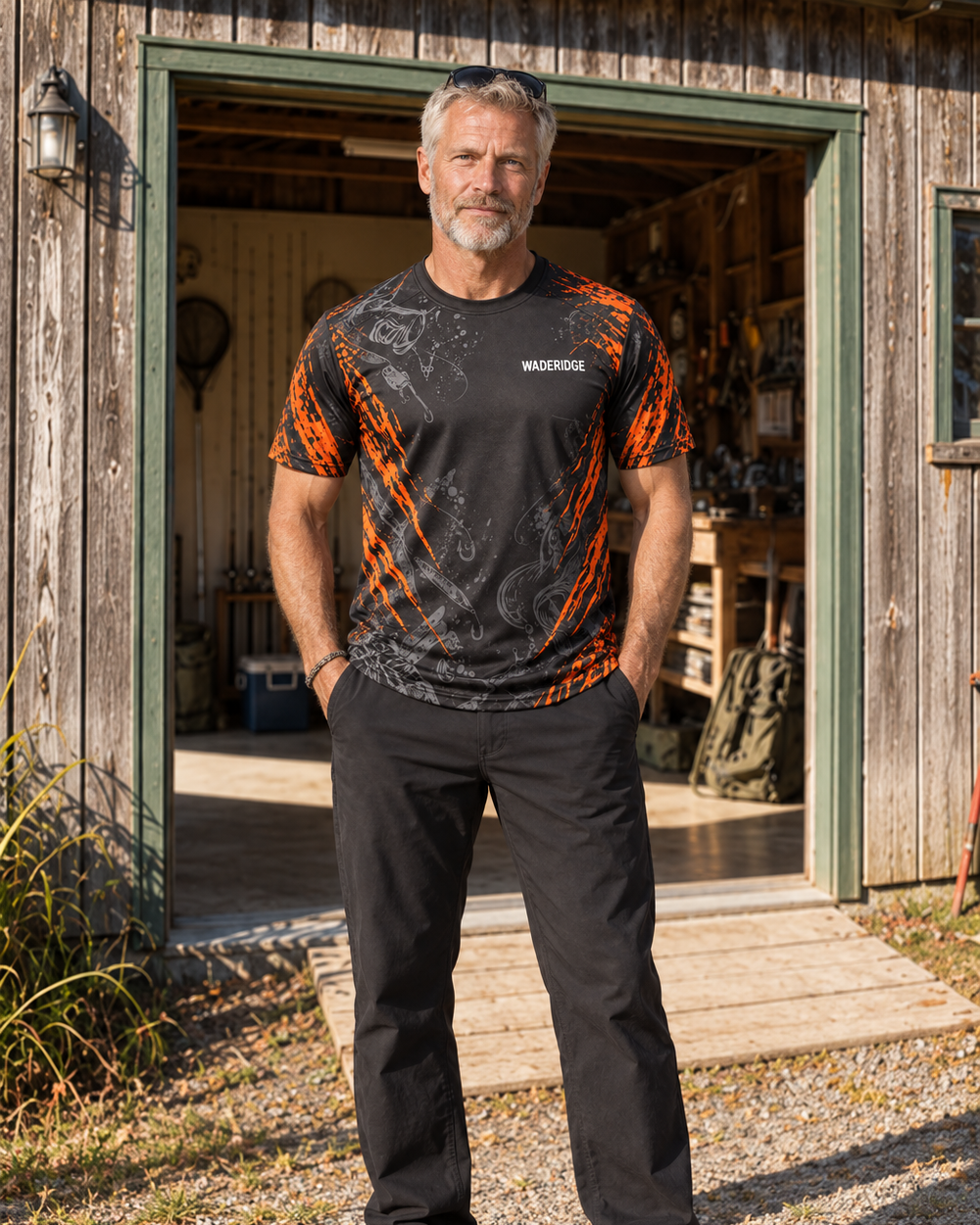 Dad Husband Angler Legend Zombie performance tee
