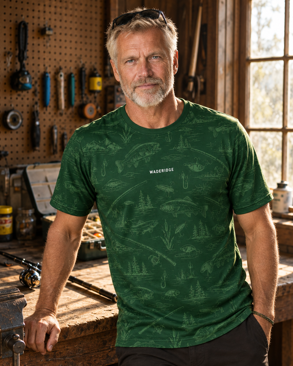 Dad Husband Angler Legend Icons performance tee