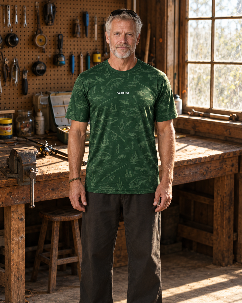 Dad Husband Angler Legend Icons performance tee