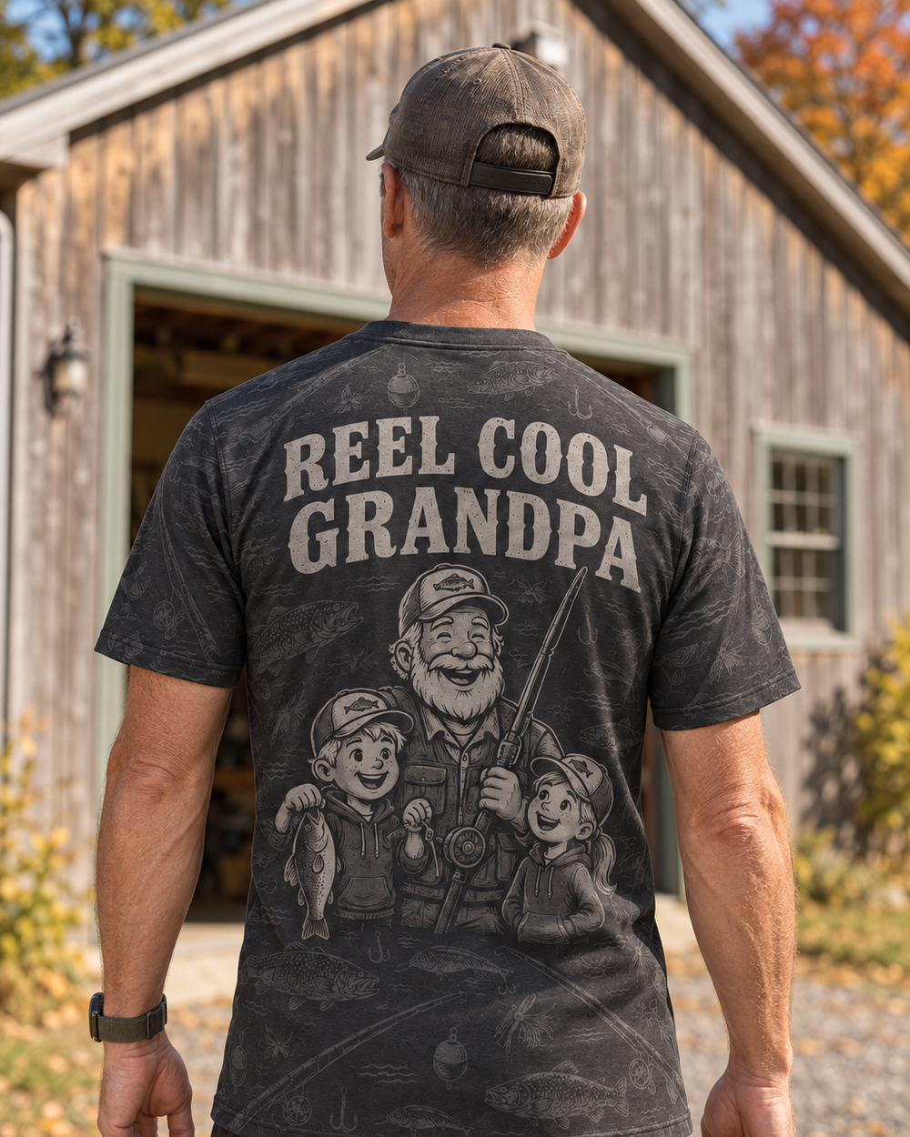 Grandpa and Grandkids Crew performance tee
