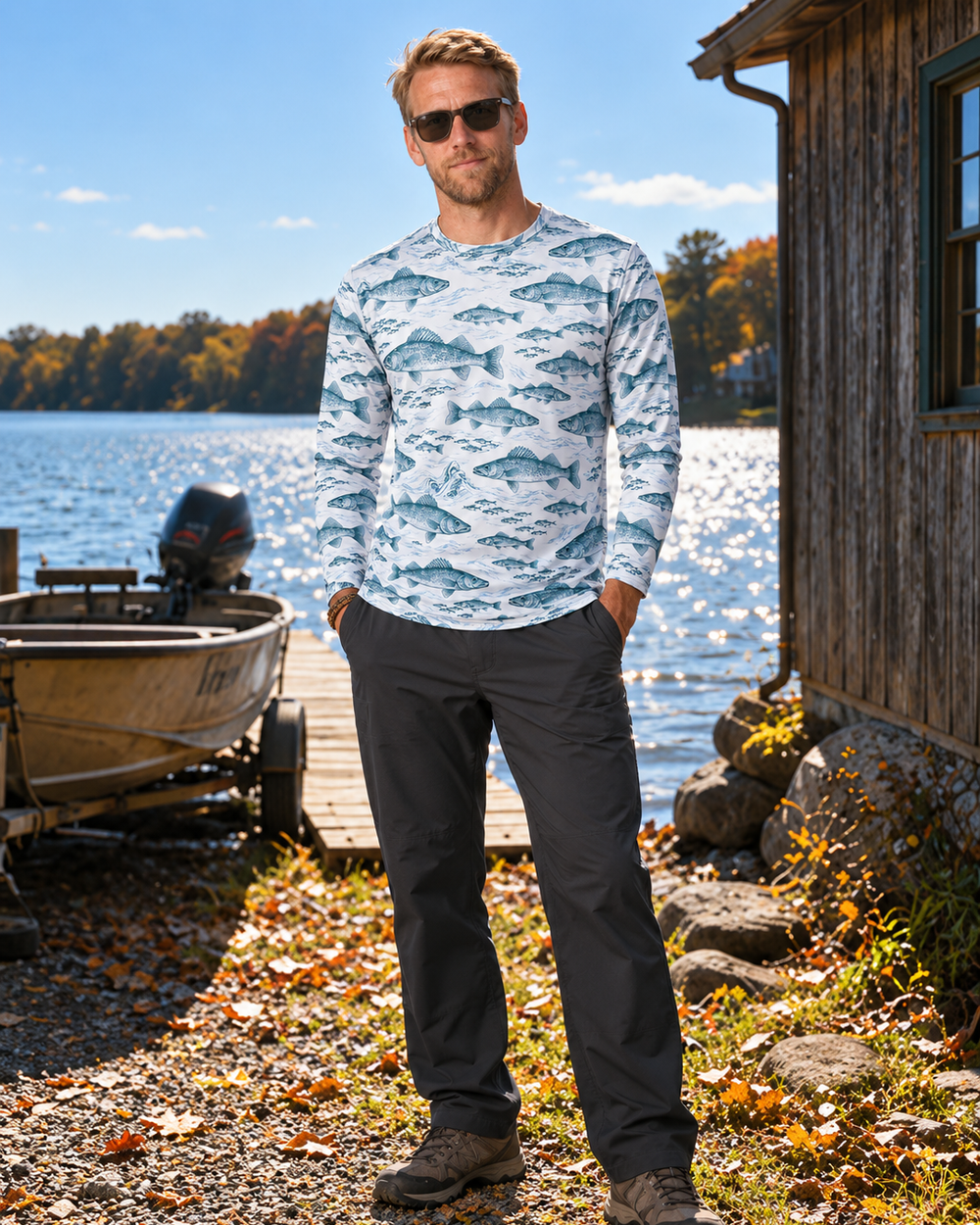 Walleye and Shiners long sleeve sun shirt