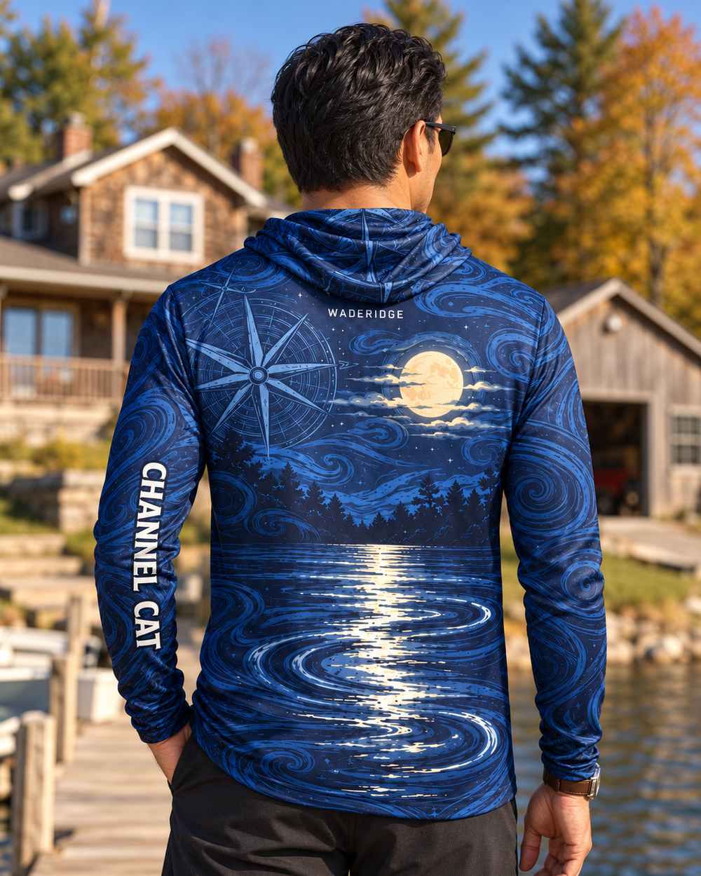 Procrastifishing Channel Cat gaiter hoodie