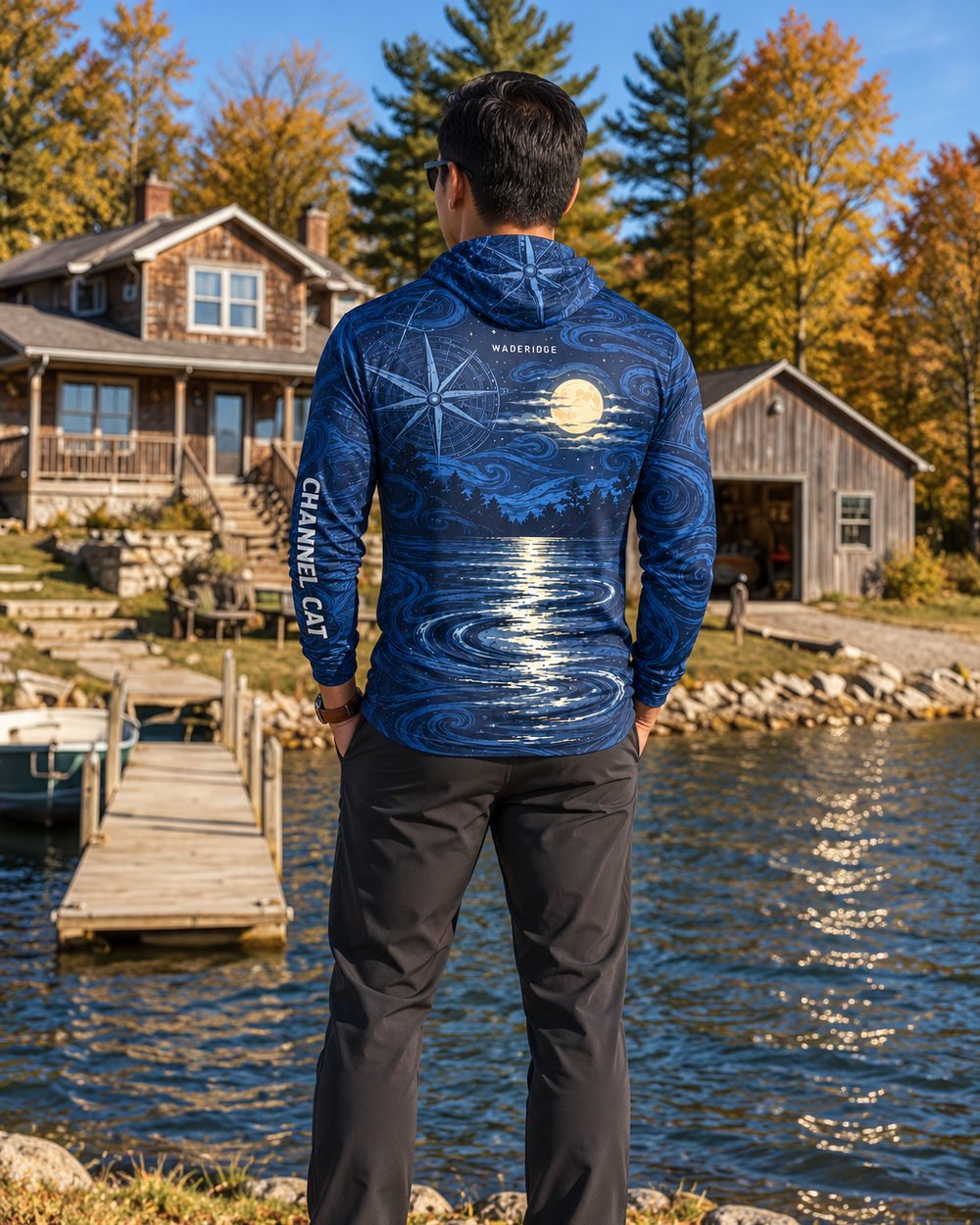 Procrastifishing Channel Cat gaiter hoodie