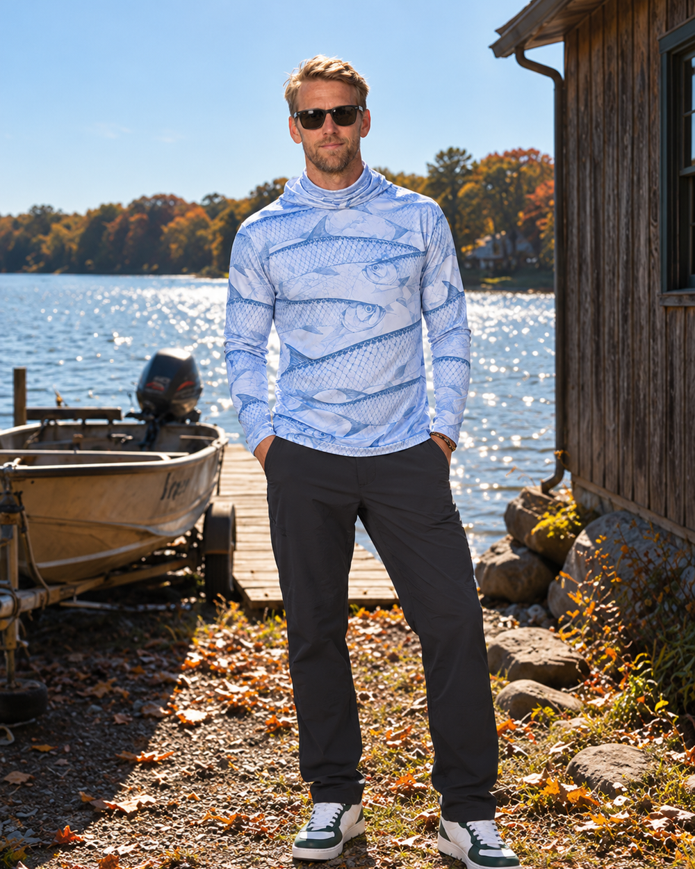 Tarpon Scales gaiter hoodie