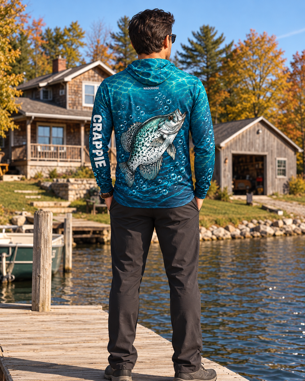 Three People Crappie gaiter hoodie