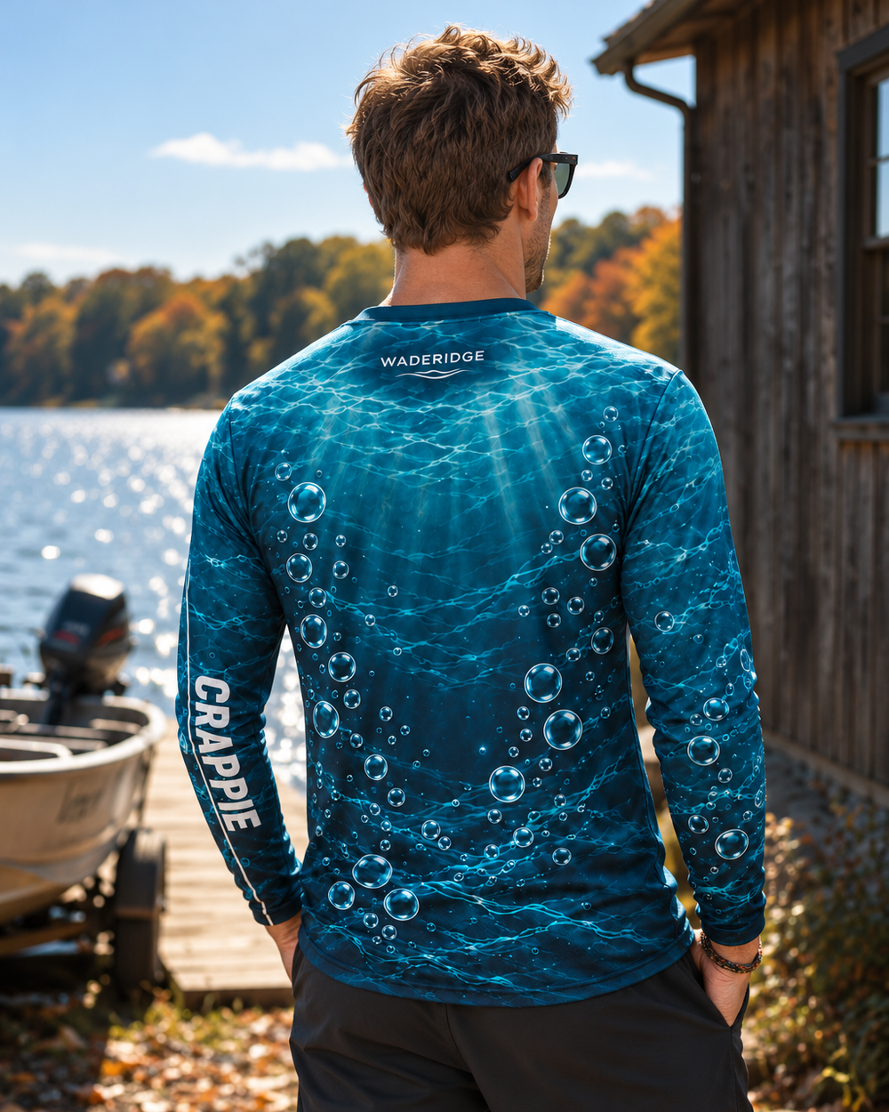 Three People Crappie long sleeve sun shirt