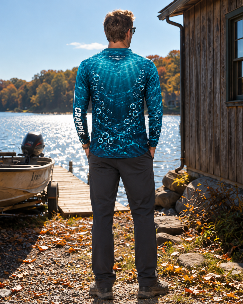 Three People Crappie long sleeve sun shirt