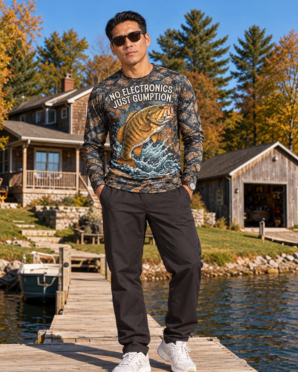 Gumption Smallmouth Camo long sleeve sun shirt